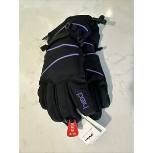 Head NWT Black/Purple Warm Outdoor Hike Ski Snowboard Winter Gloves Size Girls M